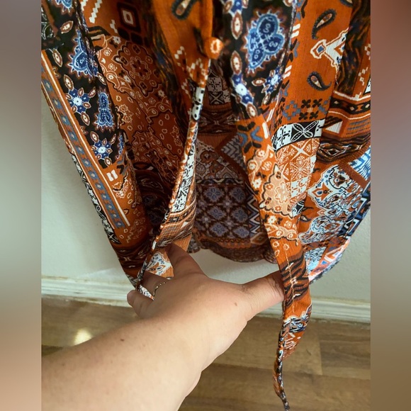 🆕Blu Pepper Patchwork Criss Cross Back Maxi Sundress S🆕 - Picture 12 of 14